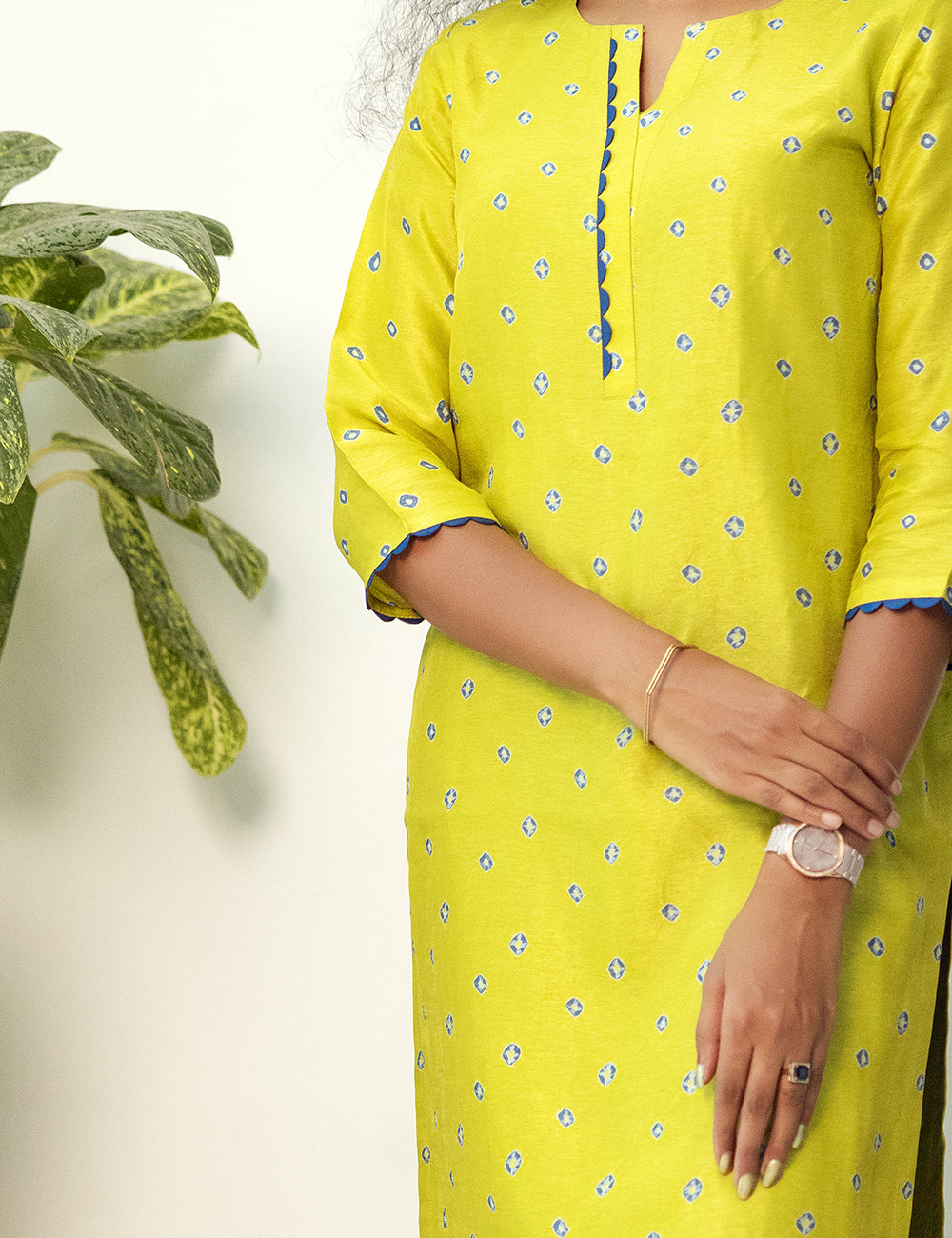 Russian Silk Bandhani Kurti