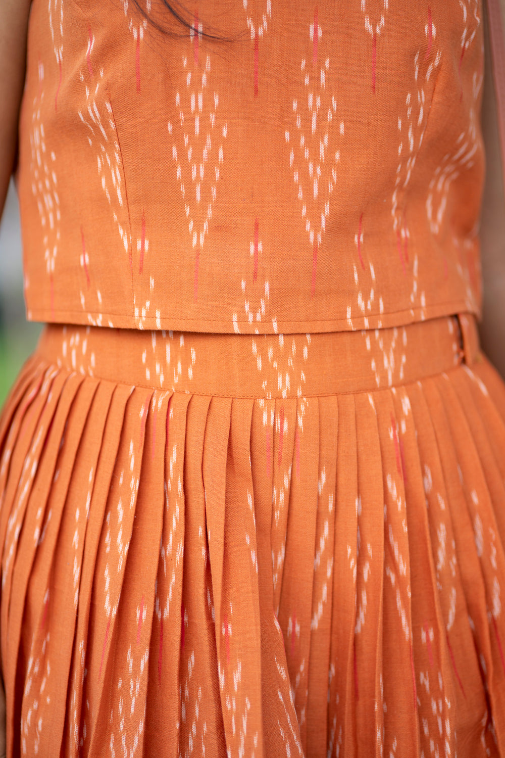Ikkat Top & Skirt