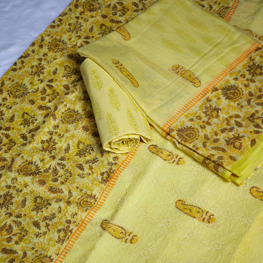 Yellow Cotton Chudi Set