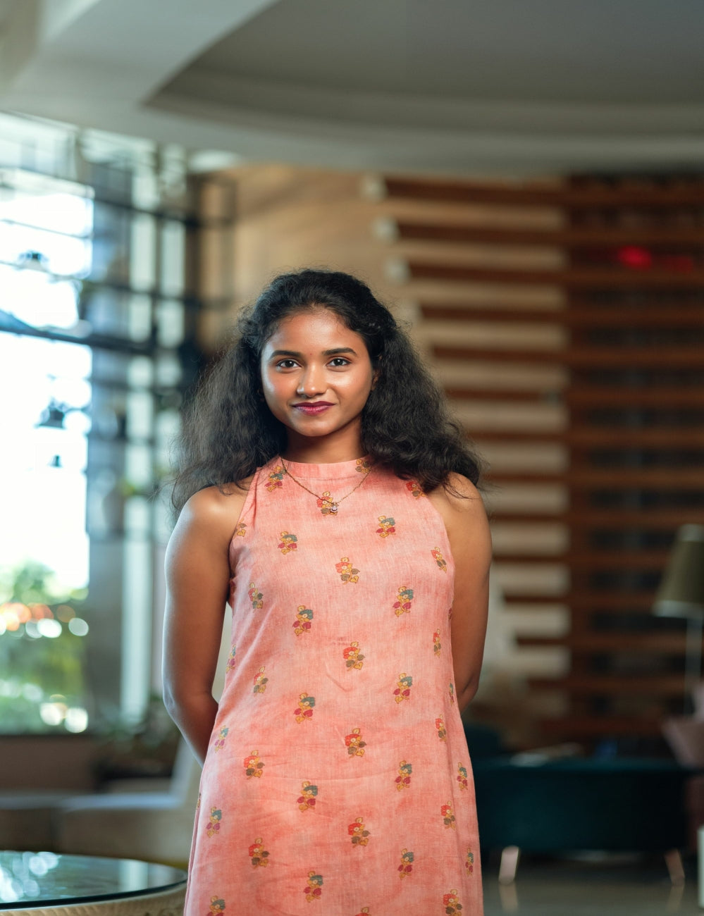 Peach Floral linen Co-ord