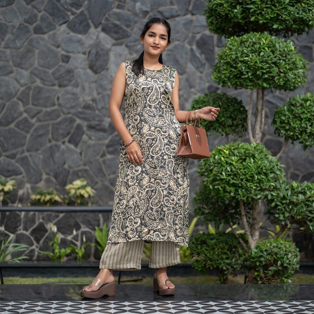 Paisley Printed Kurta & Palazzo Set