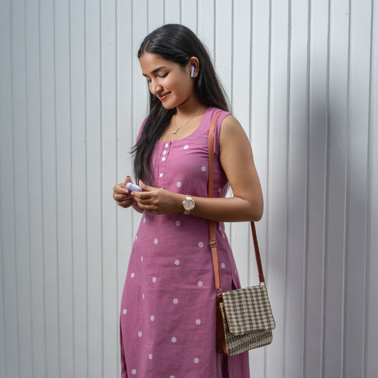 Blush Polka Dot Kurta & Palazzo Set