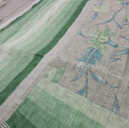 Floral Linen Saree