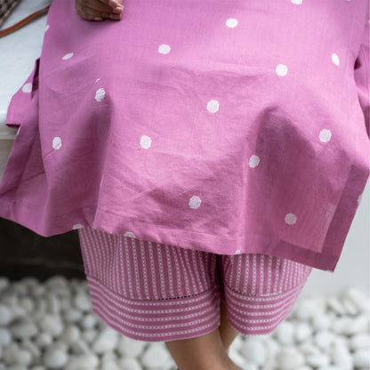 Blush Polka Dot Kurta & Palazzo Set