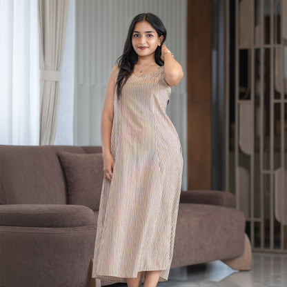Classic Stripe Cotton Maxi Dress
