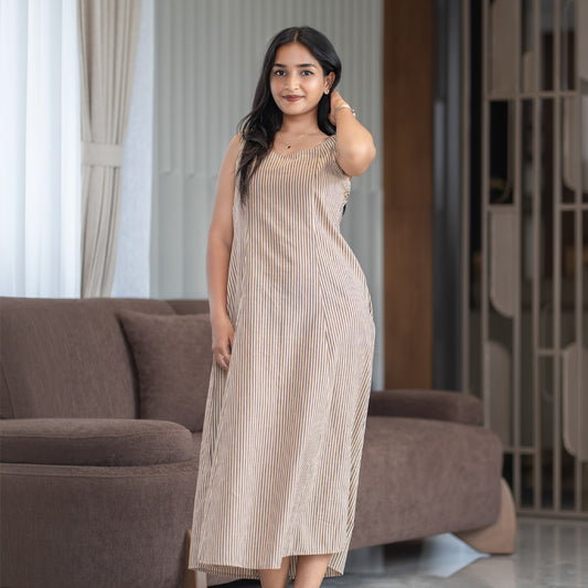 Classic Stripe Cotton Maxi Dress