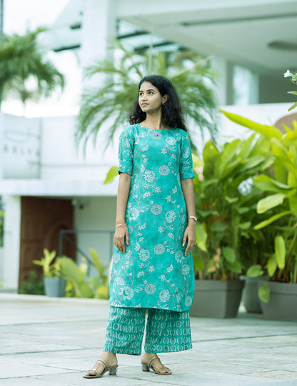 Teal Floral Print Co-Ord