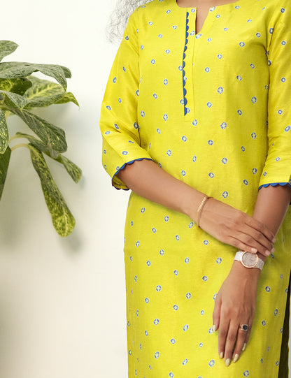 Russian Silk Bandhani Kurti