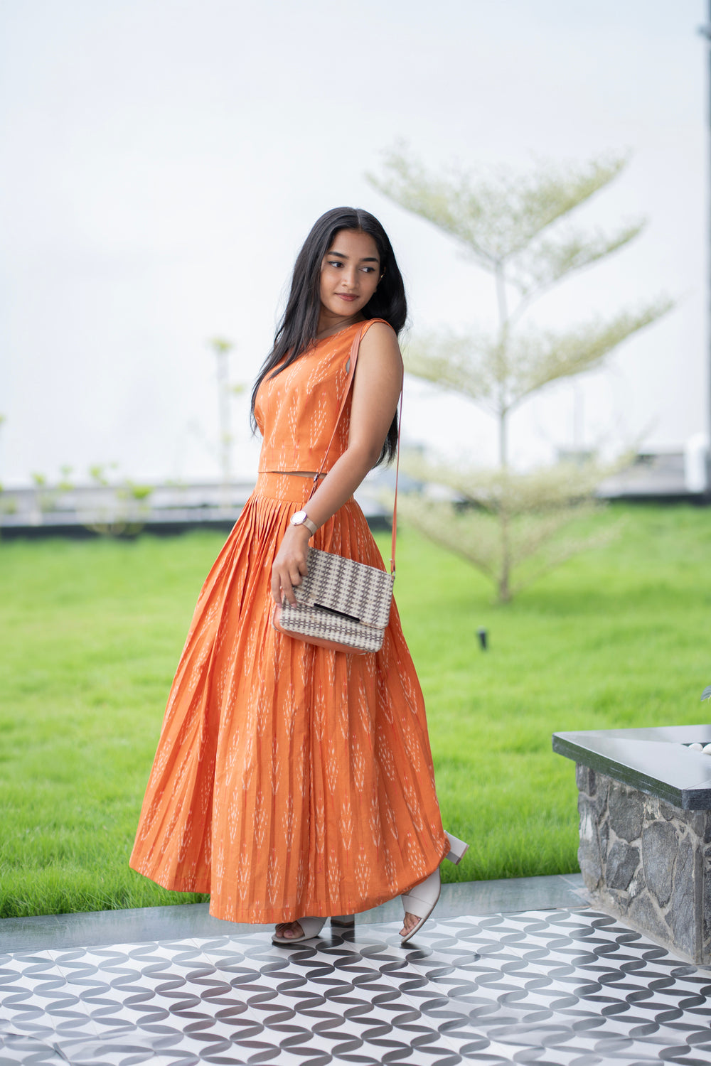 Ikkat Top & Skirt