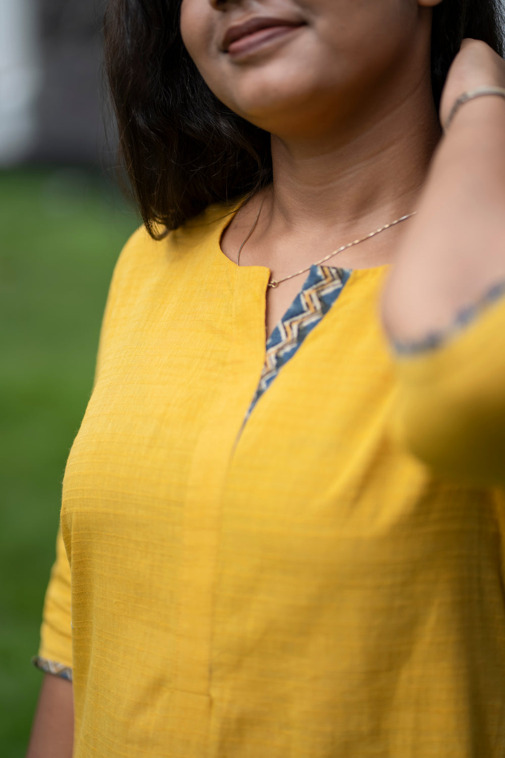 Mustard Kurta Set with Printed Dupatta