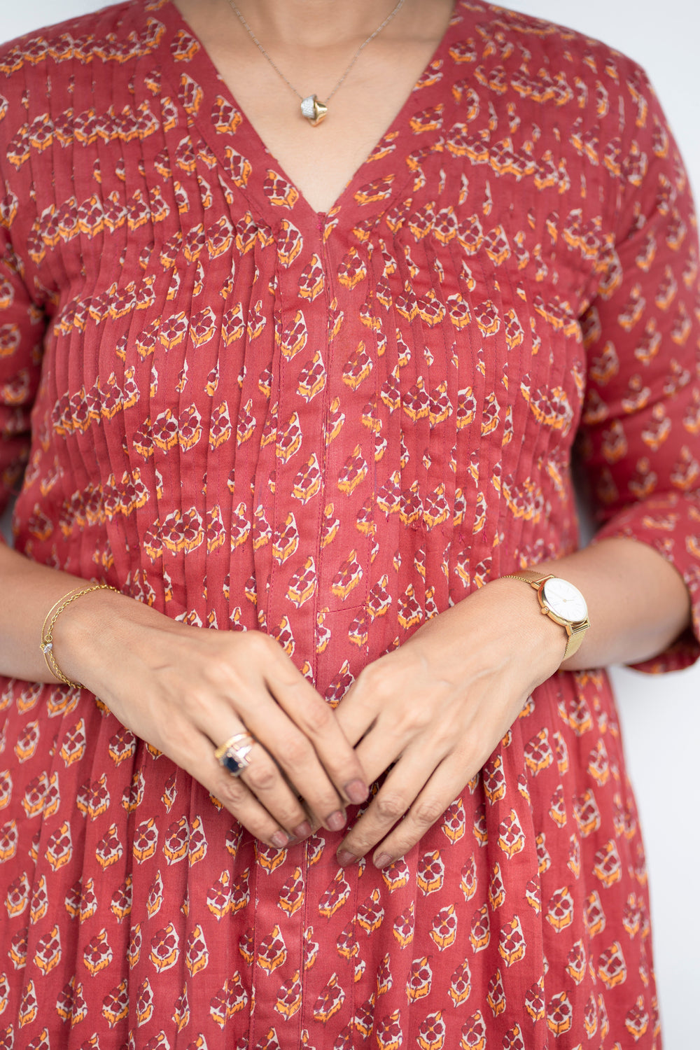 Rust Printed Kurta & Palazzo Set