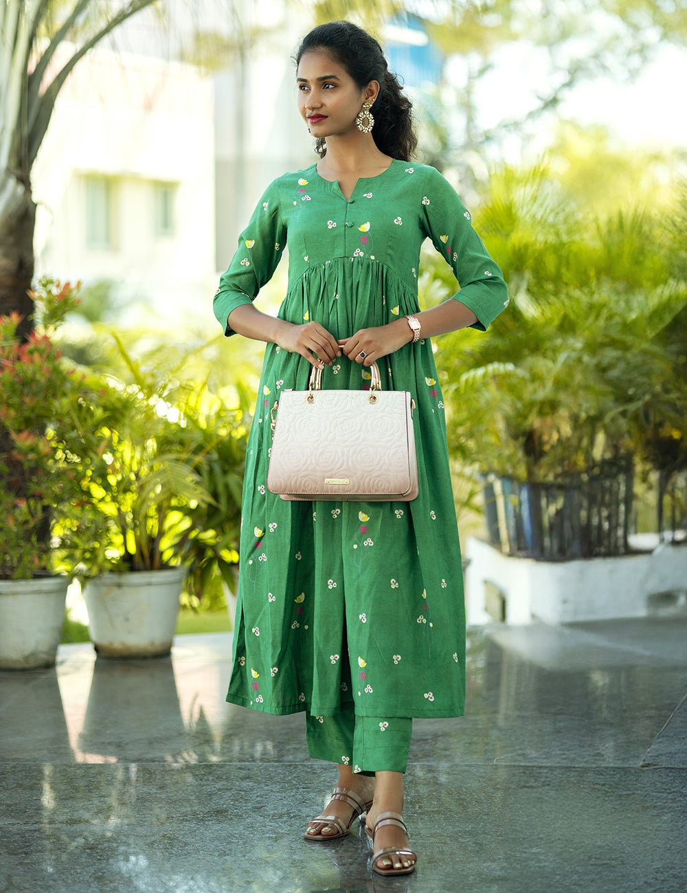 Green Printed Co-Ord