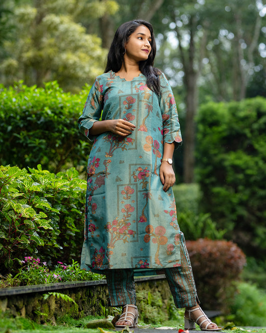 Dusty Blue Floral Co-ord Set