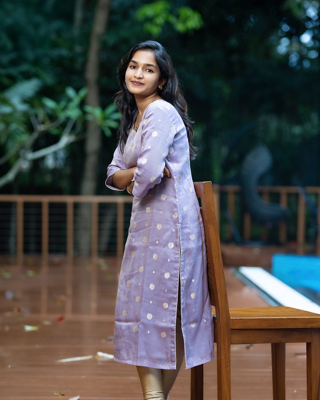 Lavender Tissue Fabric Kurti