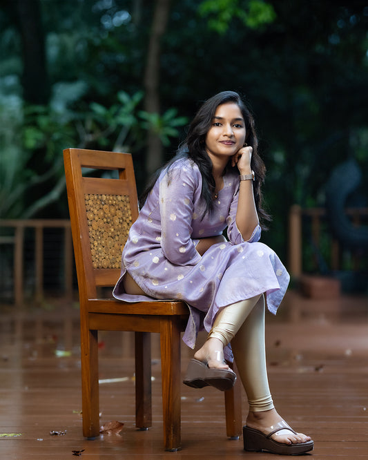 Lavender Tissue Fabric Kurti