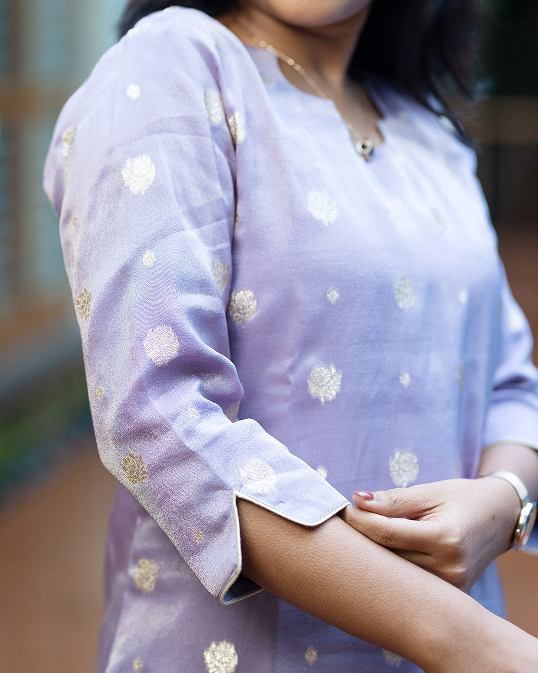 Lavender Tissue Fabric Kurti