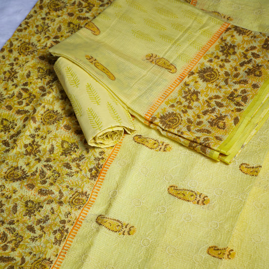 Yellow Cotton Chudi Set