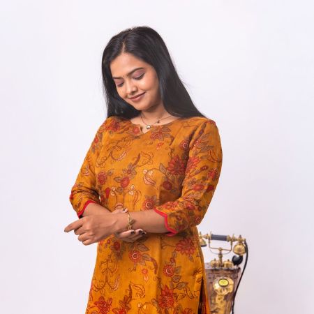 Mustard Banarasi Burberry co -ord