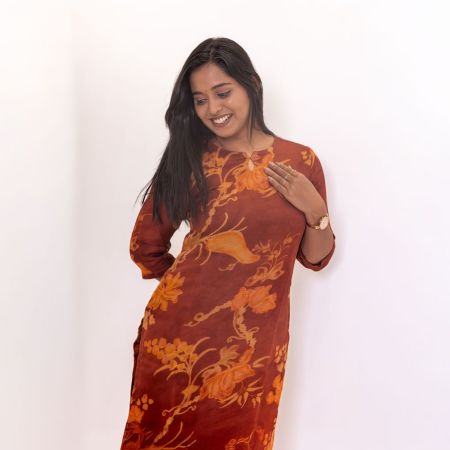 Rust Brown Banarasi Burberry co-ord