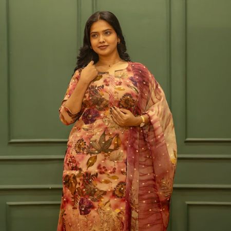 Multi color Organza kurti set