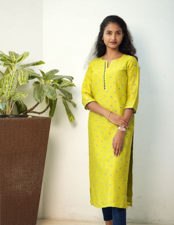 Yellow Bandhani Kurti